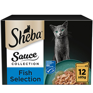 Sheba Sauce Collection Wet Adult Cat Food Fish Selection 12x85g