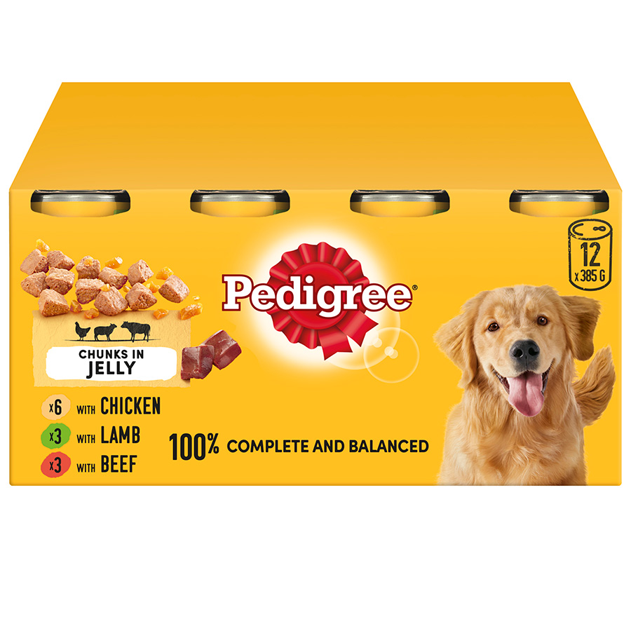 Pedigree Wet Adult Dog Food Mixed in Jelly 12 x 385g Tins | Pets At Home