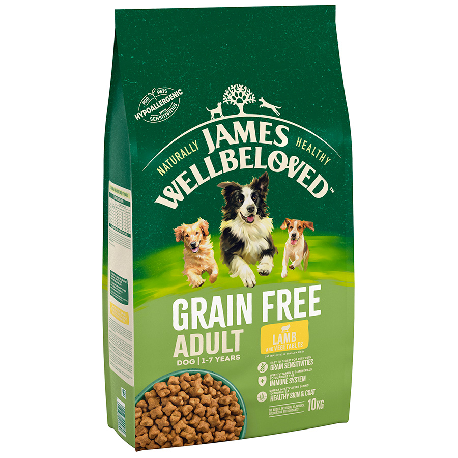 James Wellbeloved Grain Free Dry Adult Dog Food Lamb & Vegetables 10kg ...