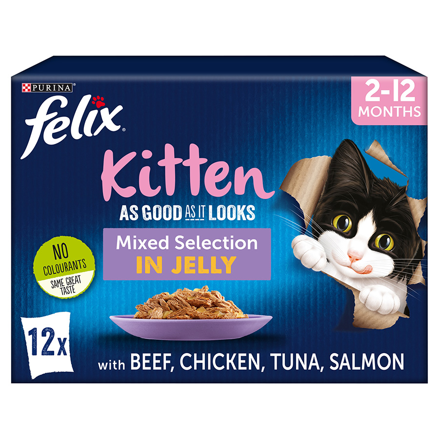 Felix As Good As It Looks Kitten Wet Cat Food Mixed Selection in Jelly