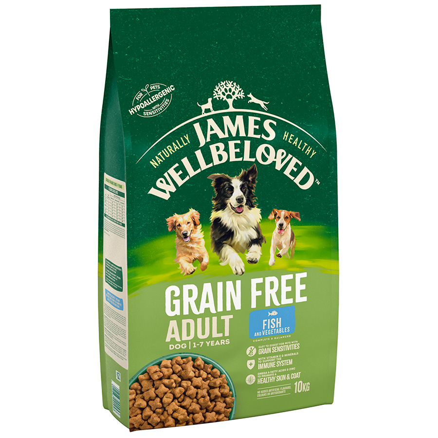 James Wellbeloved Grain Free Dry Adult Dog Food Fish & Vegetables 10kg ...