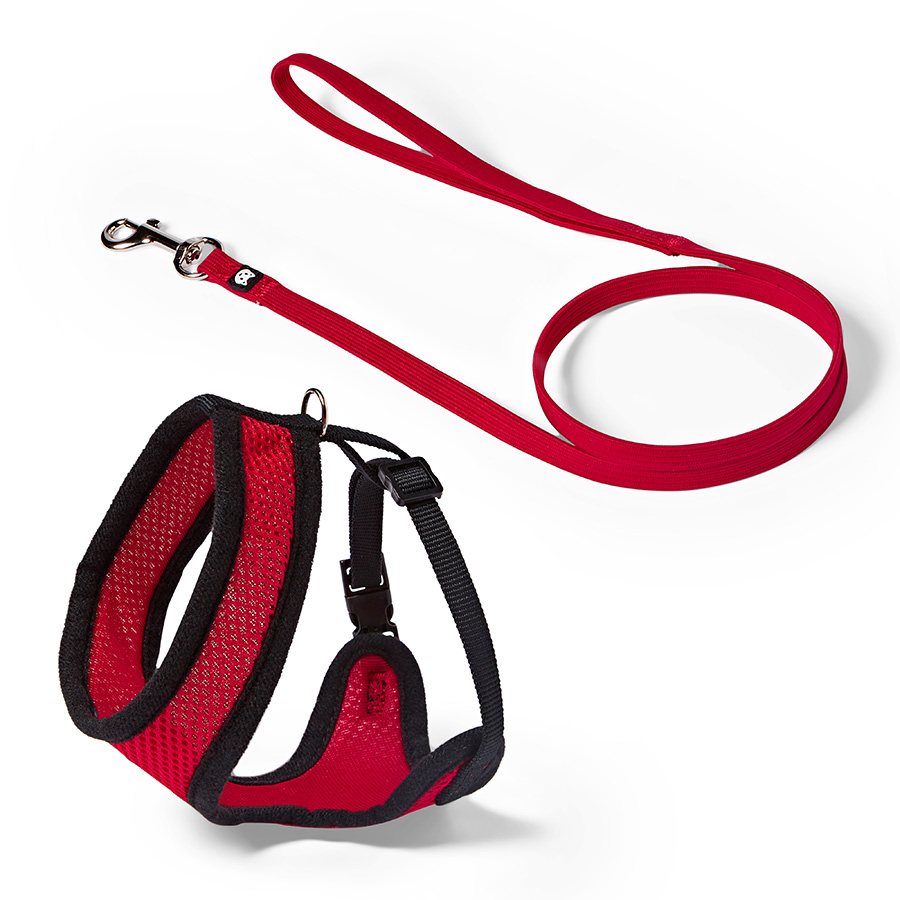 Pets at Home Mesh Cat Body Harness & Lead Red Set | Pets At Home