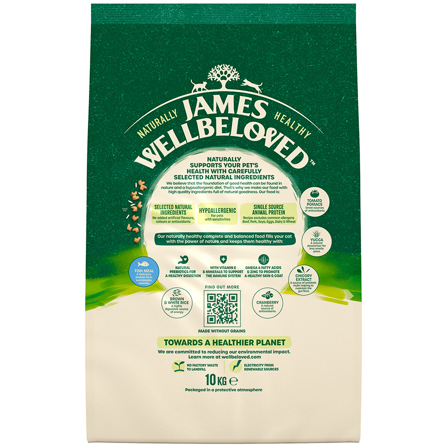 James Wellbeloved Dry Adult Cat Food Fish 10kg | Pets At Home