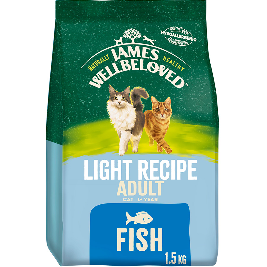 James Wellbeloved Light Dry Adult Cat Food Fish and Rice 1.5kg | Pets ...