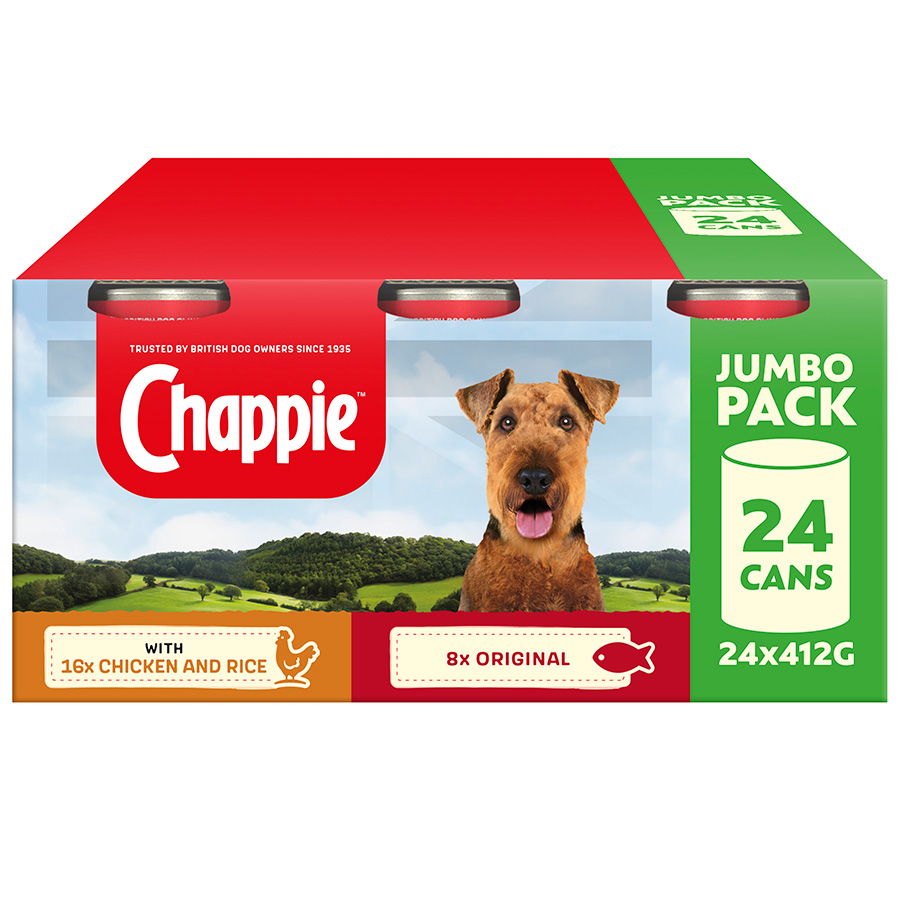 Chappie Wet Adult Dog Food Favourites in Loaf 24 x 412g Tins Pets At Home