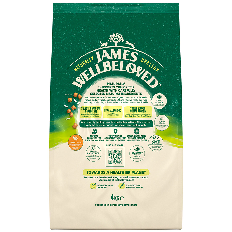 James Wellbeloved Dry Kitten Food Turkey 4kg | Pets At Home