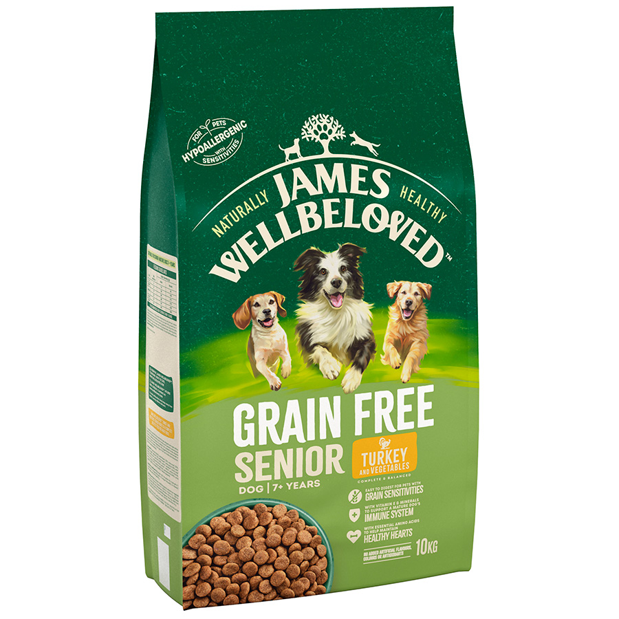 James Wellbeloved Grain Free Dry Senior Dog Food Turkey & Vegetables