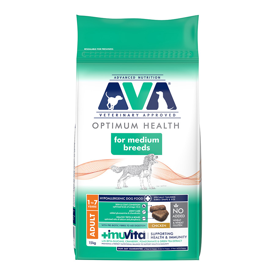 AVA Veterinary Approved Optimum Health Medium Breed Adult Dog Food