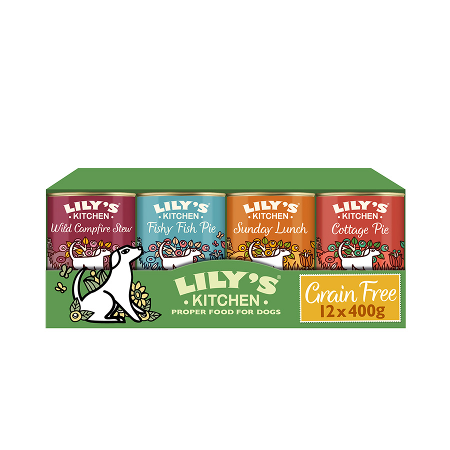 Lily's Kitchen Grain Free Multipack Wet Adult Dog Food 12 x 400g Tin ...