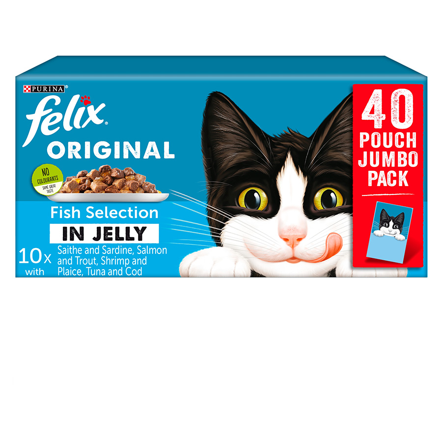 Felix Original Adult Wet Cat Food Fish Selection in Jelly 40x100g