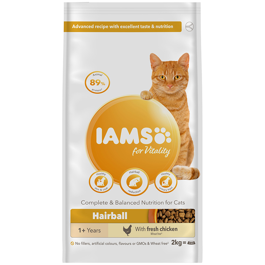 Iams for Vitality Hairball Reduction Adult & Senior Dry Cat Food Fresh