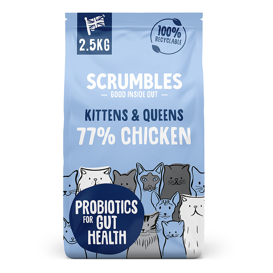 Scrumbles High Protein Complete Natural Dry Kitten Food Chicken 2.5kg
