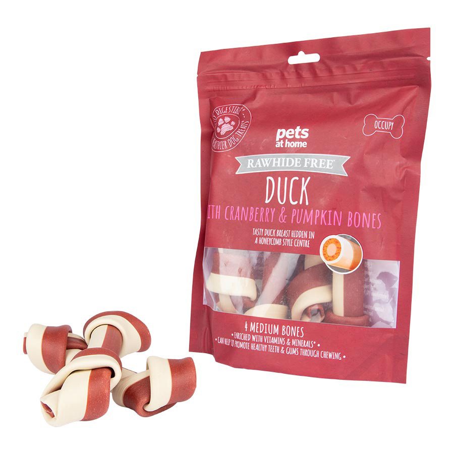 Pets at Home Duck with Cranberry & Pumpkin Medium Dog Bones 4 Pack 336g