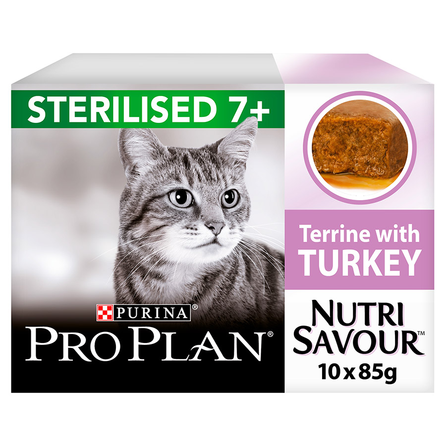 Pro Plan Sterilised 7+ Senior Wet Cat Food Turkey 10x85g Pets At Home