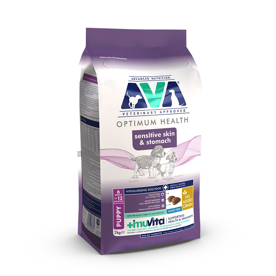 AVA Veterinary Approved Sensitive Skin and Stomach Dry Puppy Food White