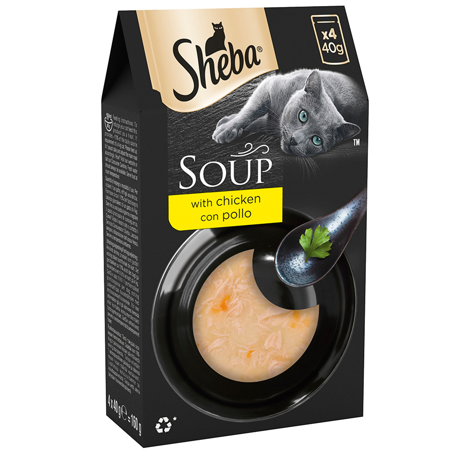 Sheba Classics Soup Wet Adult Cat Food With Chicken Fillets 4 X 40g