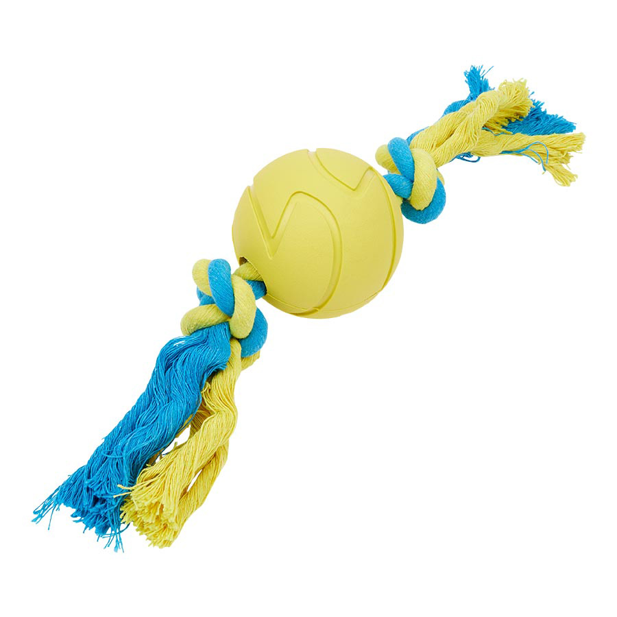 Ruff and Tuff Rubber Ball on a Rope Dog Toy | Pets At Home