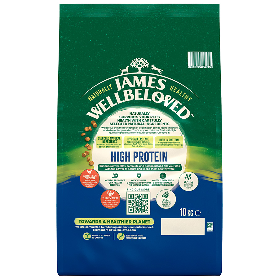 James Wellbeloved High Protein Grain Free Dry Adult Dog Food Chicken&Turkey 10kg Pets At Home