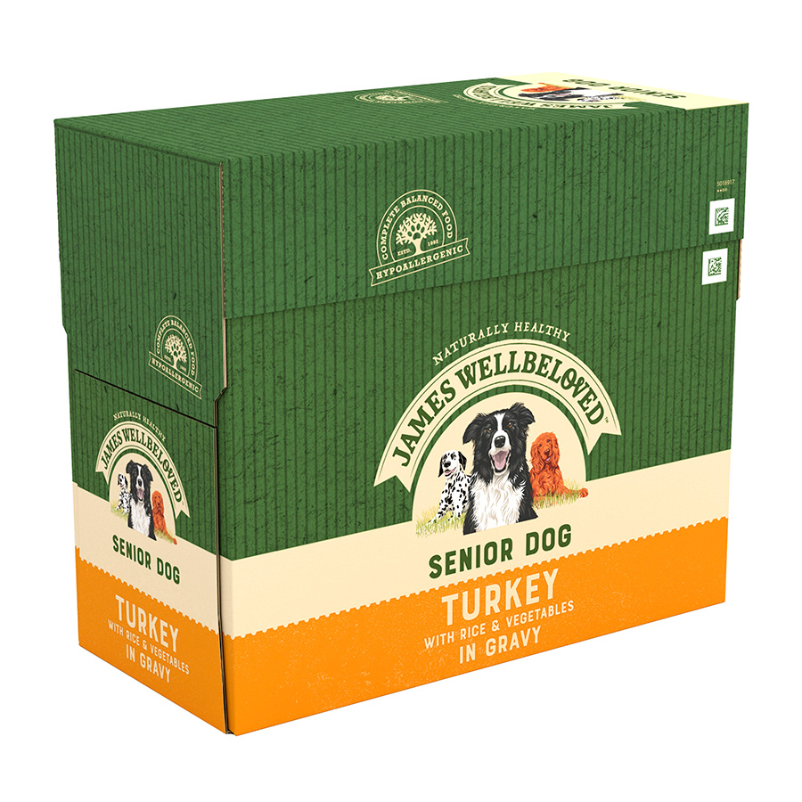 James Wellbeloved Wet Senior Dog Food Turkey in Gravy 40x150g Pouches ...