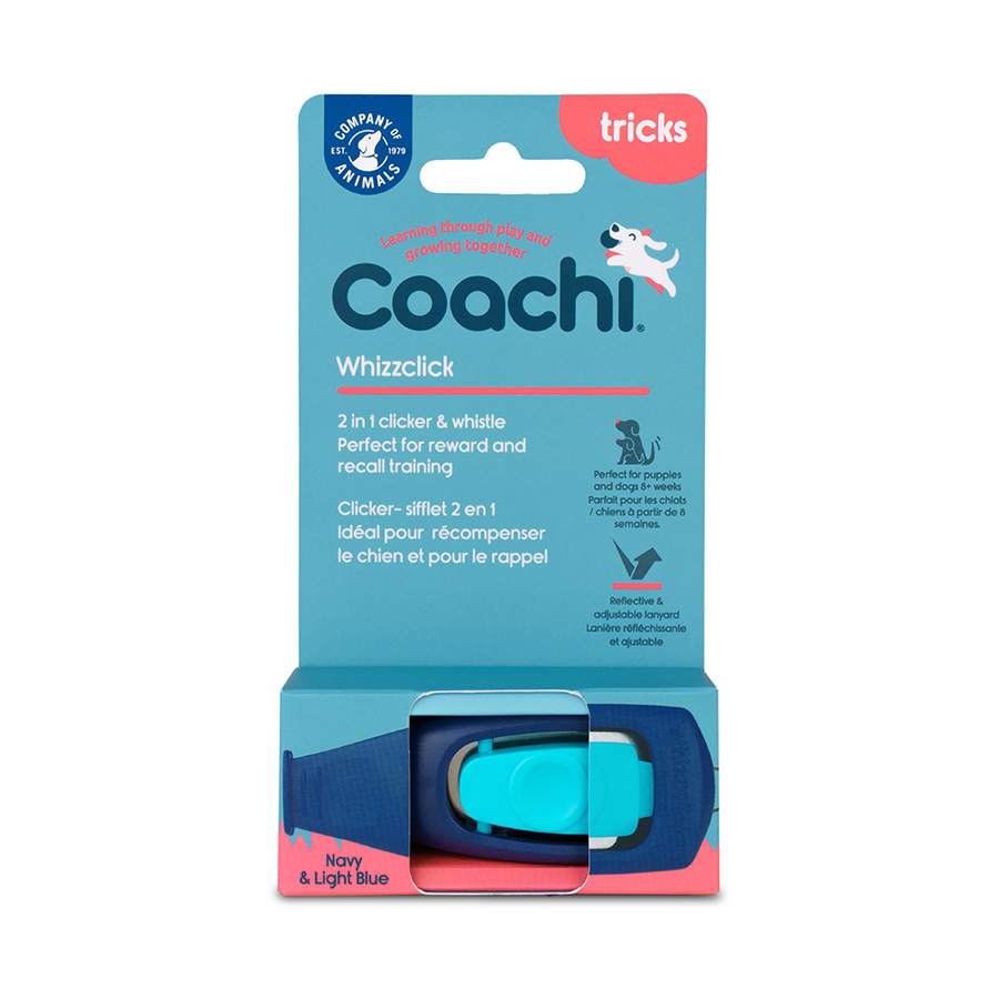 Coachi Whizzclick Training Clicker Dog Whistle Navy/Light Blue | Pets ...