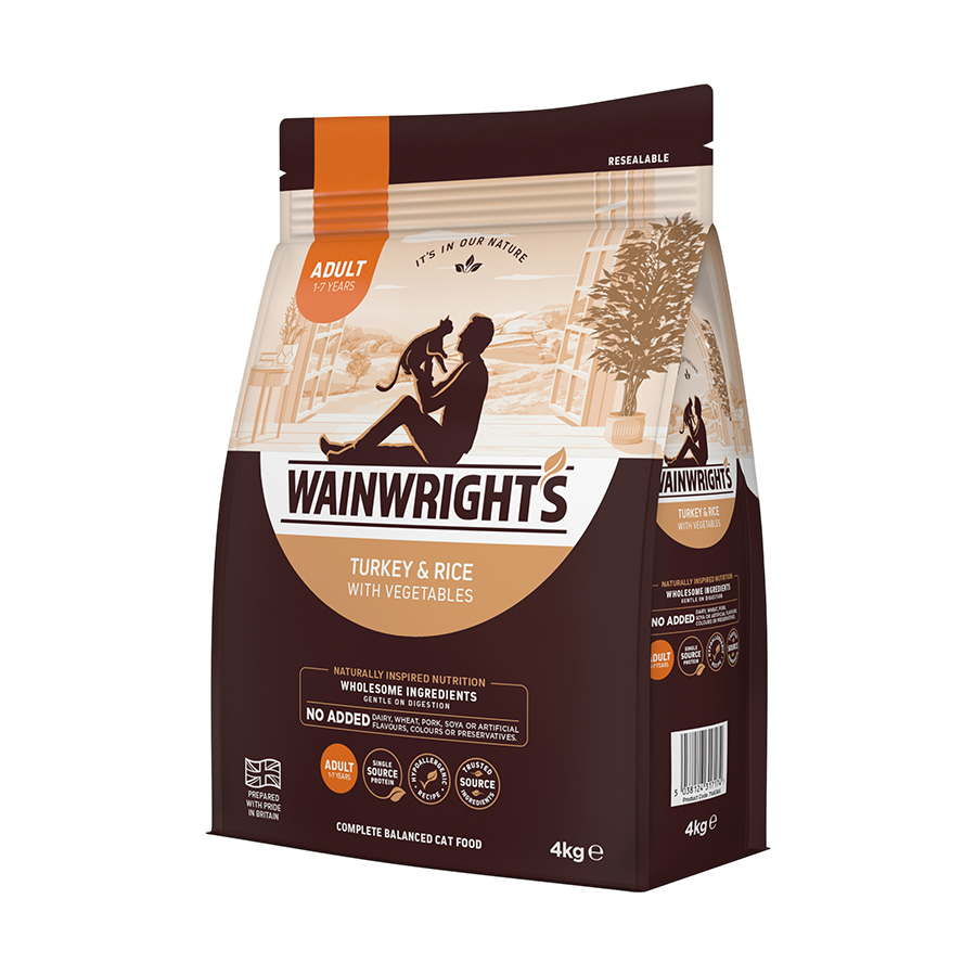 Wainwright's Dry Adult Cat Food Turkey & Rice With Vegetables 4kg