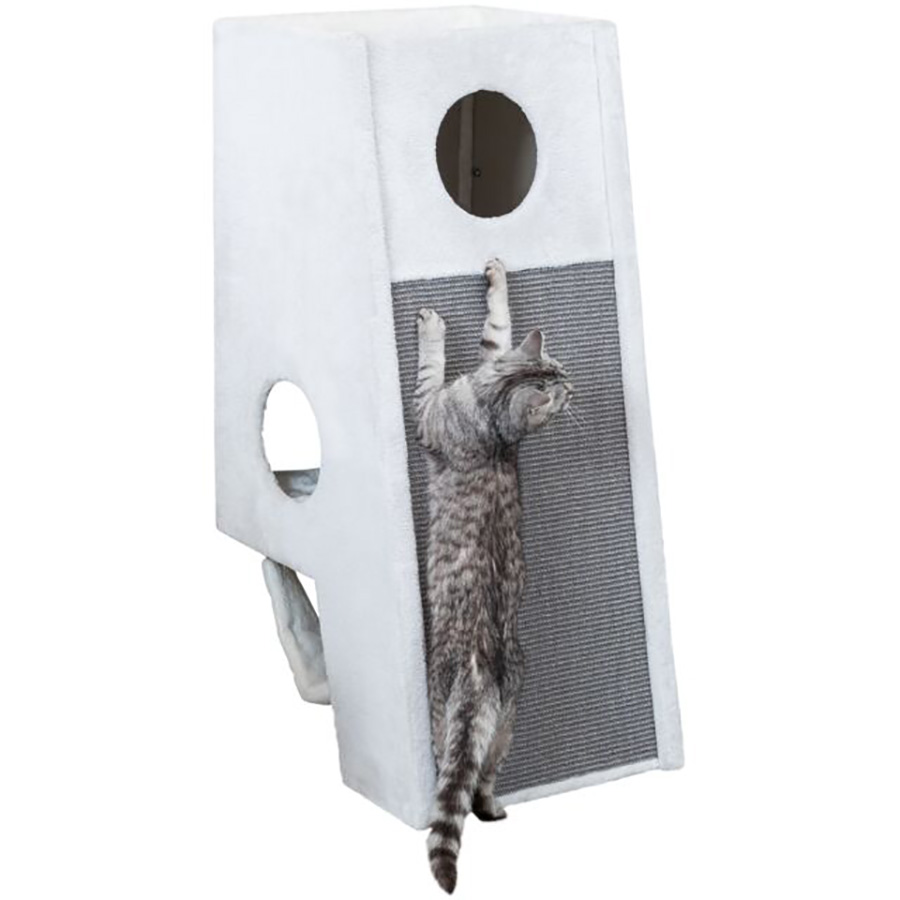 Trixie Wall Mounted Scratching Post with Hammock for Cats Light Grey ...